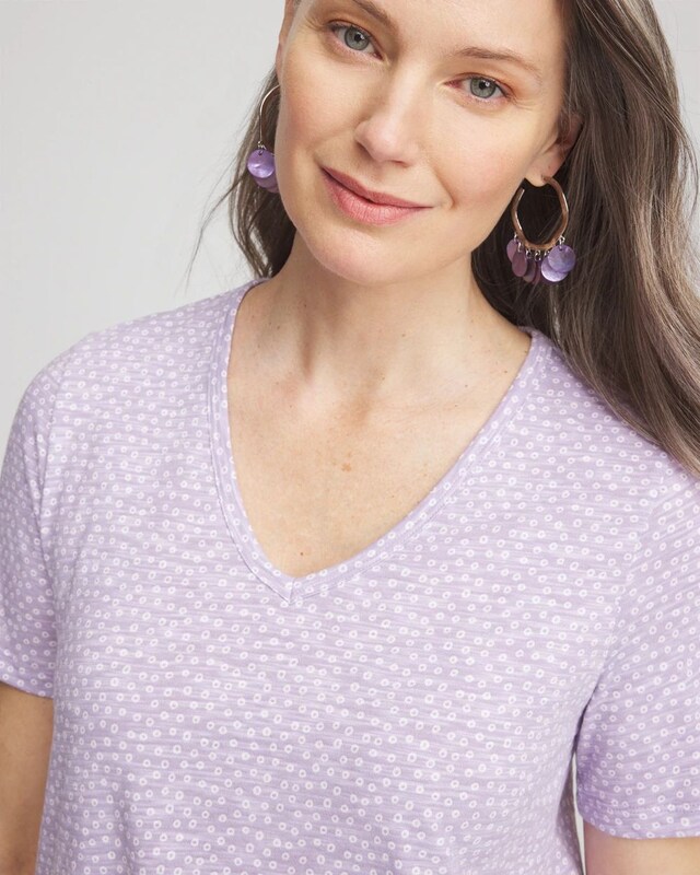 Polka-Dot Short Sleeve Forward Seam Tee - image 4